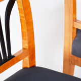 Pair of Biedermeier dining chairs made in Czechia circa 1830s. Restored Cherry.
