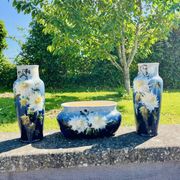 Fireplace set of vases in earthenware Montigny sur Loing