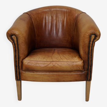 Vintage Dutch Cognac Colored Leather Club Chair