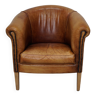 Vintage Dutch Cognac Colored Leather Club Chair