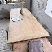 Table de ferme merisier pieds galbés XIXème
