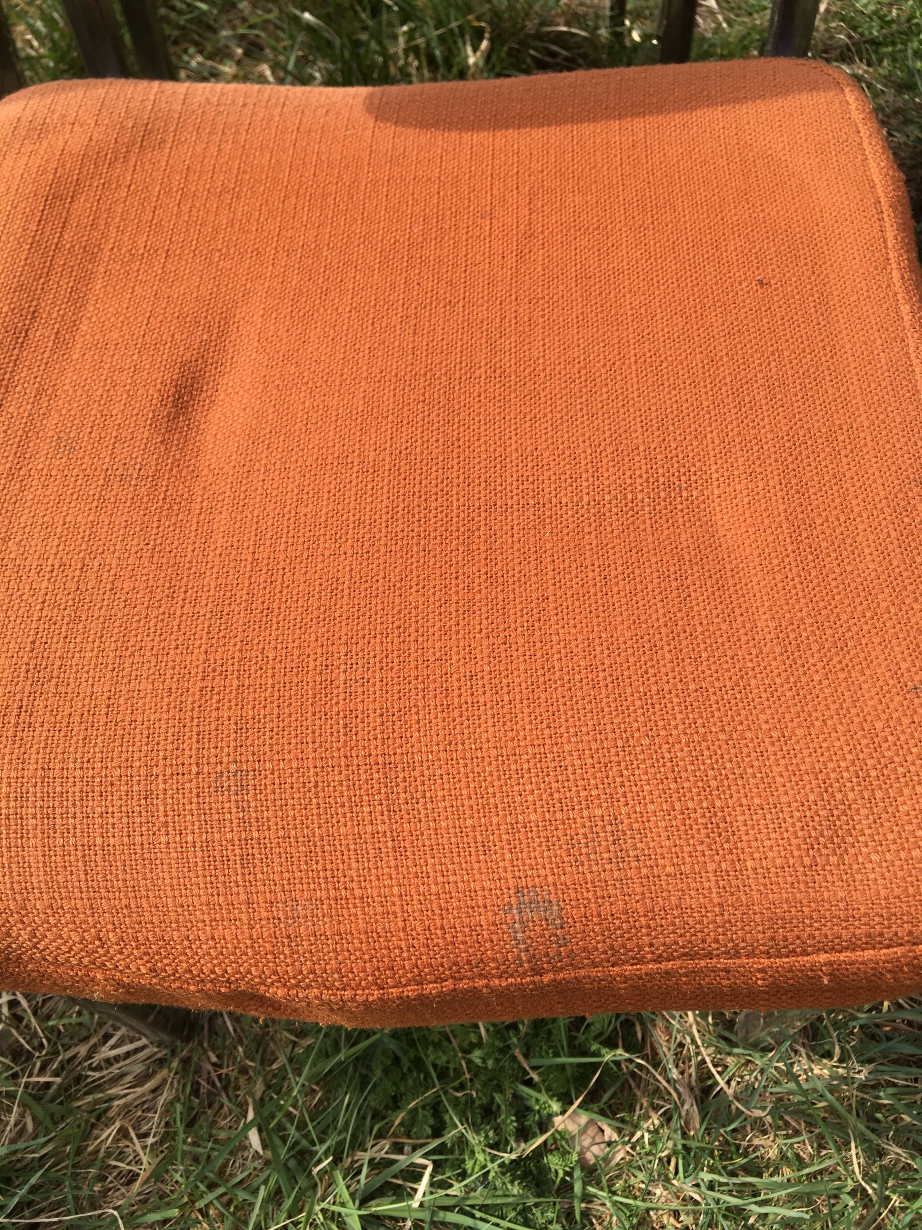 LOT of 8 chairs in orange fabric '70s very comfortable