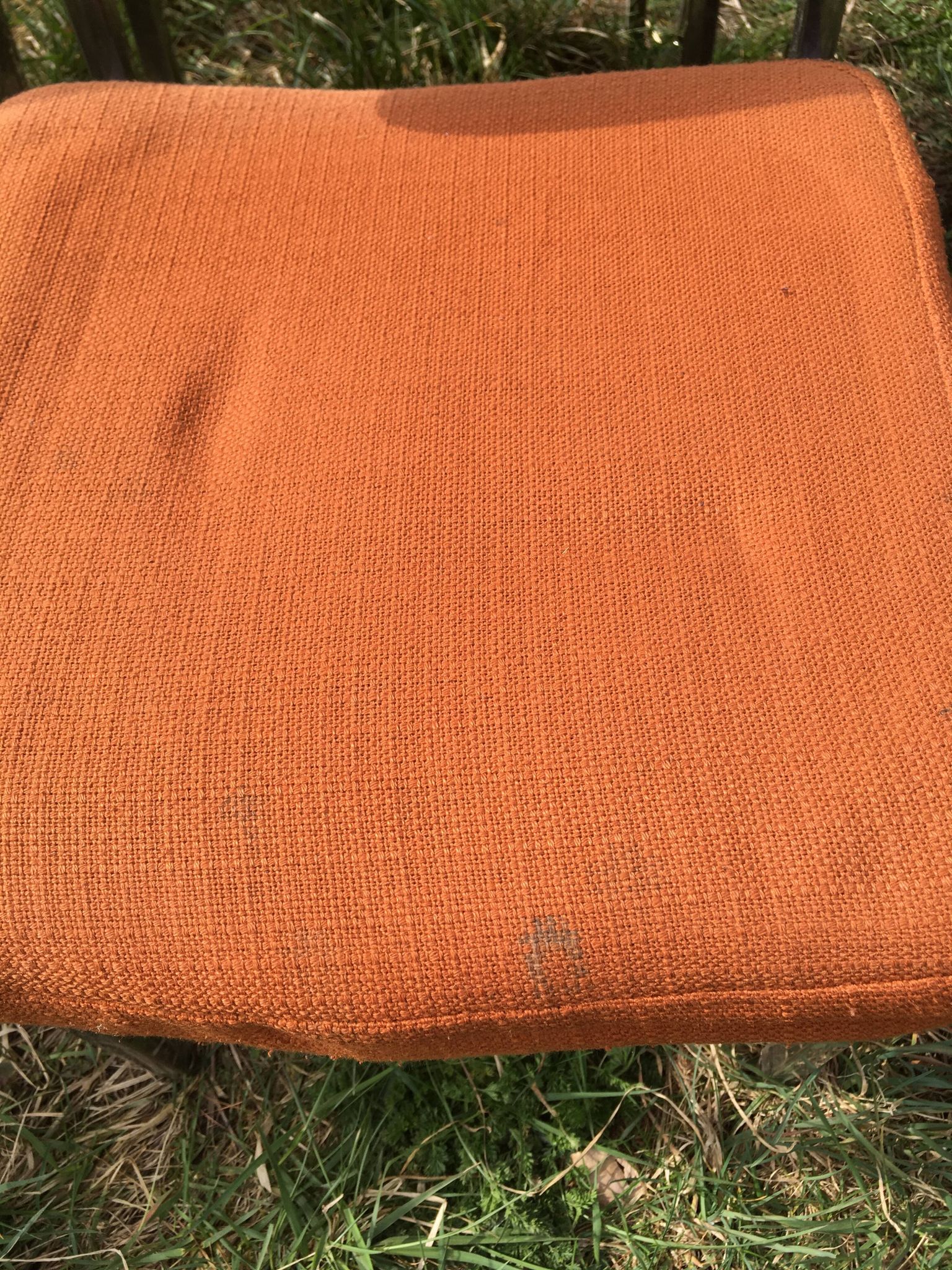 LOT of 8 chairs in orange fabric '70s very comfortable