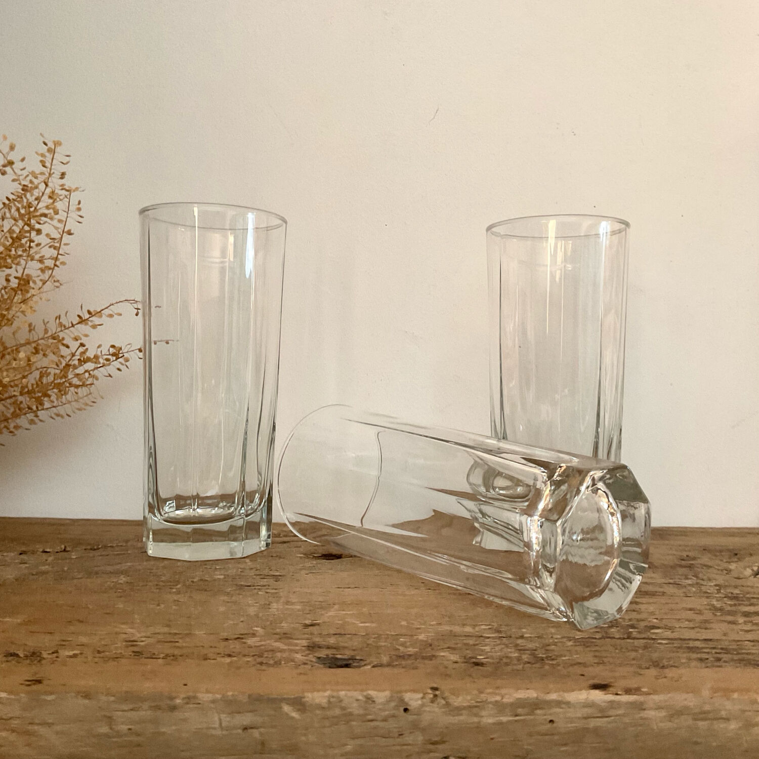 6 “Octime” long drink glasses LUMINARC France 