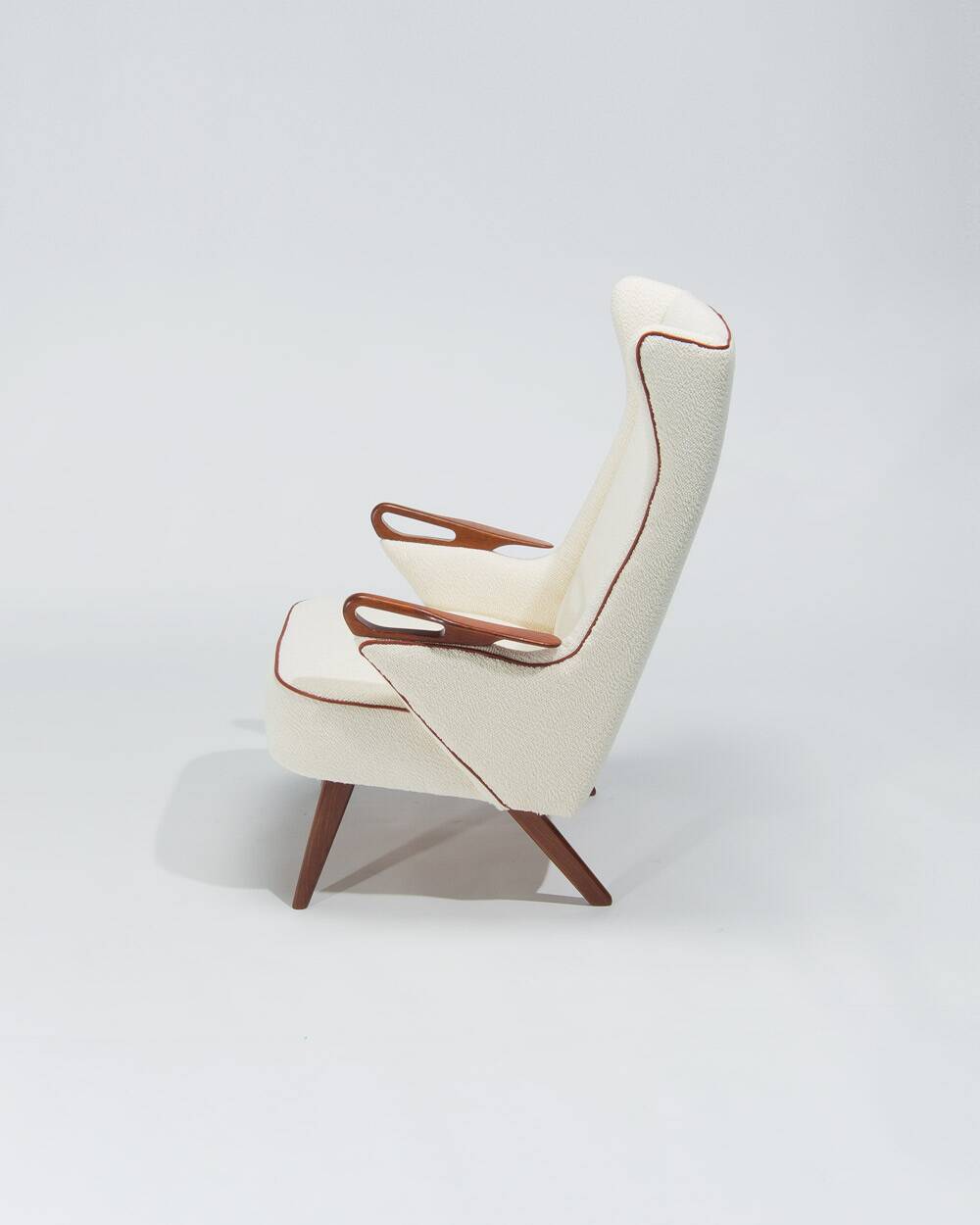 Chresten Findahl Brodersen High Back Lounge Chair Danish Teak 1950s
