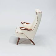 Chresten Findahl Brodersen High Back Lounge Chair Danish Teak 1950s