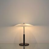 Steel and milky glass table light by Ikea, 1970s