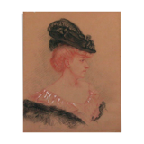 The lady in the Hat Sanguine, pencil and chalk