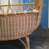1960s rattan baby bed