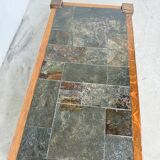 Table basse en chêne et ardoise 1950
