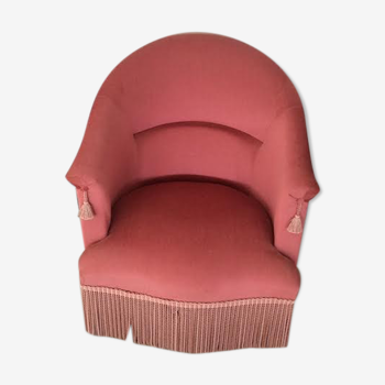 Fauteuil crapaud en velours rose