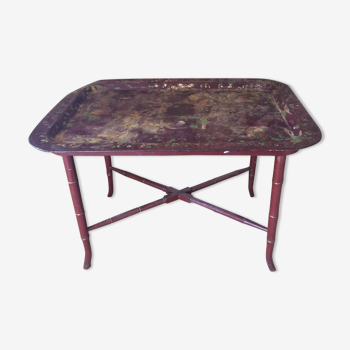 Lacquered metal top forming coffee table nineteenth century