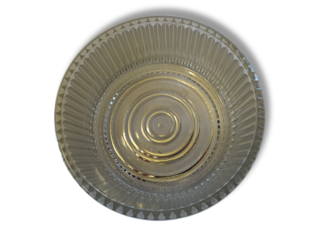 Coupe Saladier Vintage En Verre Moulé, Motif Rosace, 22 Cm, Sans Marque