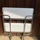 Vintage serving trolley, white folding table, 70s design, vintage.