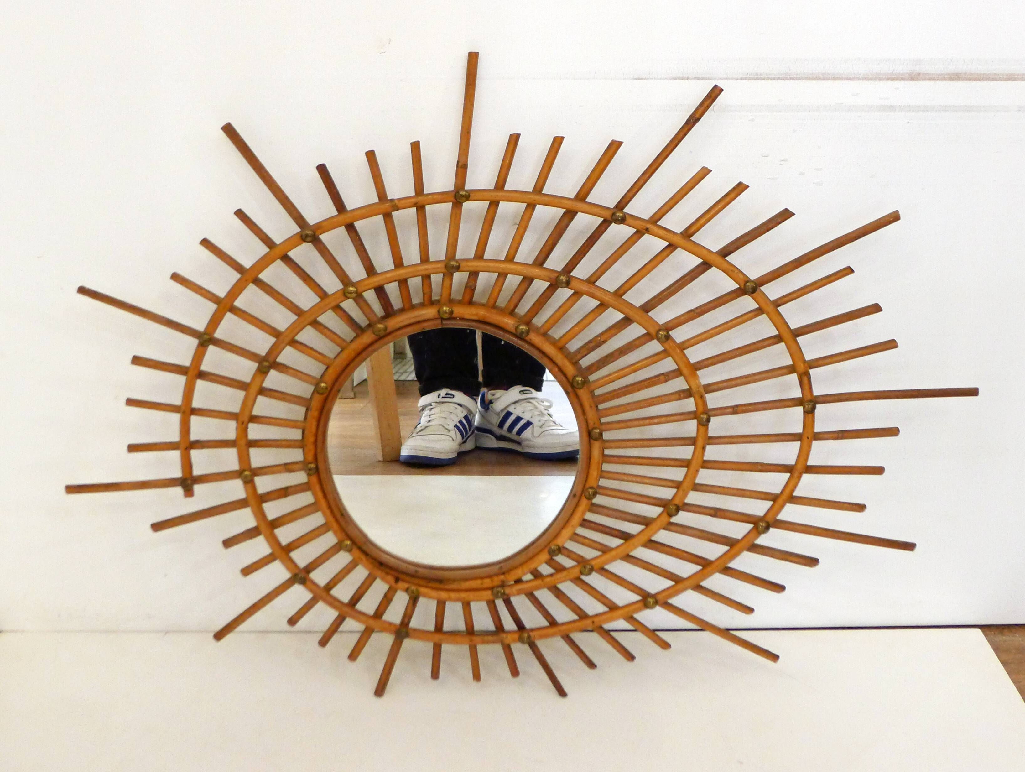 Miroir soleil ortf rotin