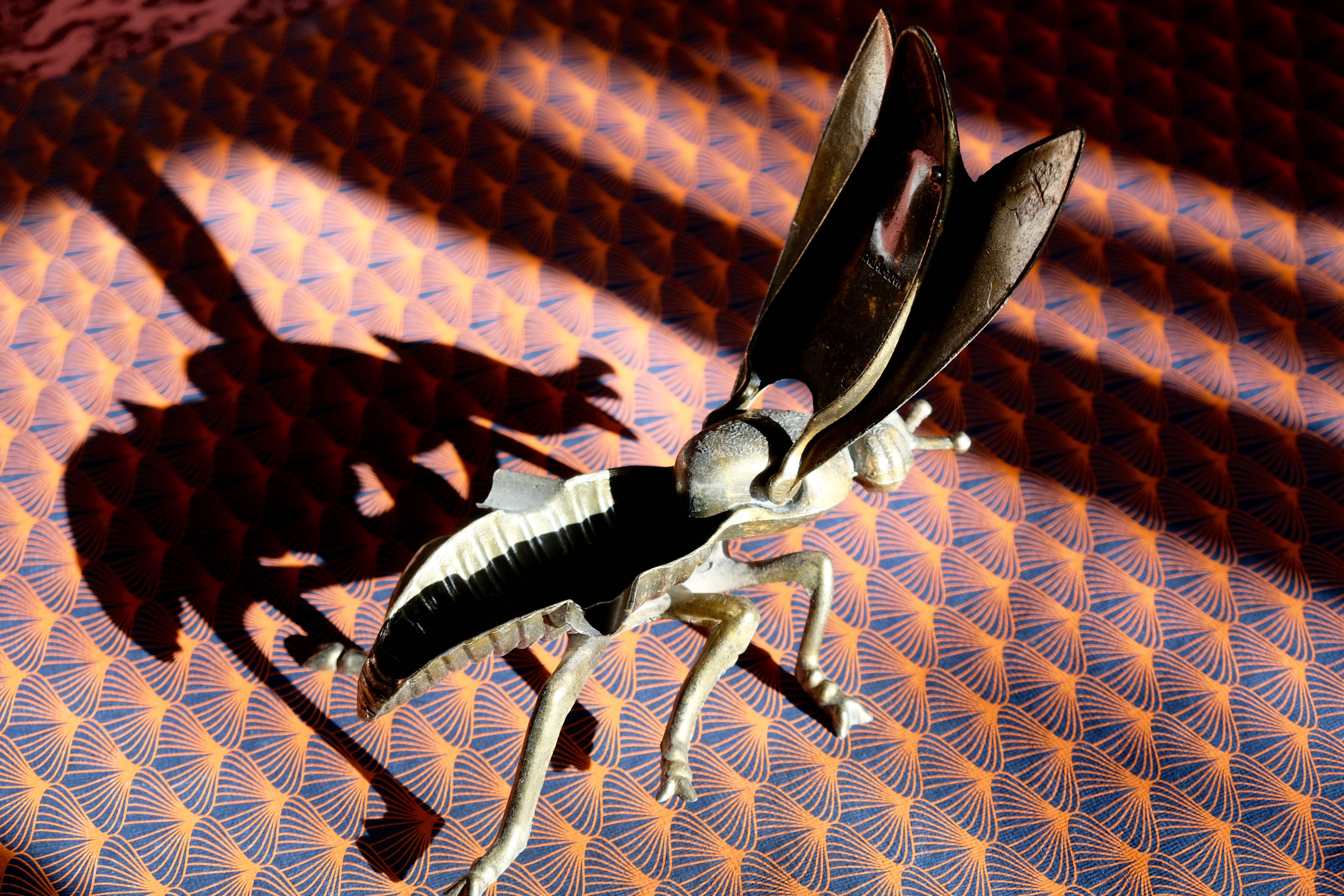 Vintage brass fly ashtray 1970