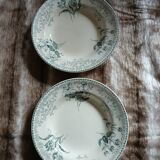 10 antique deep plates in ironstone