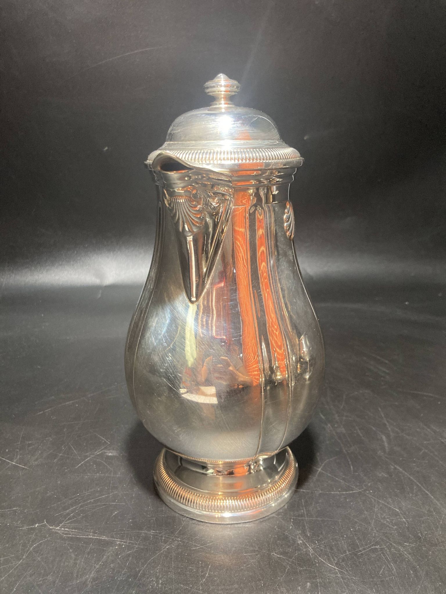 Silver metal teapot