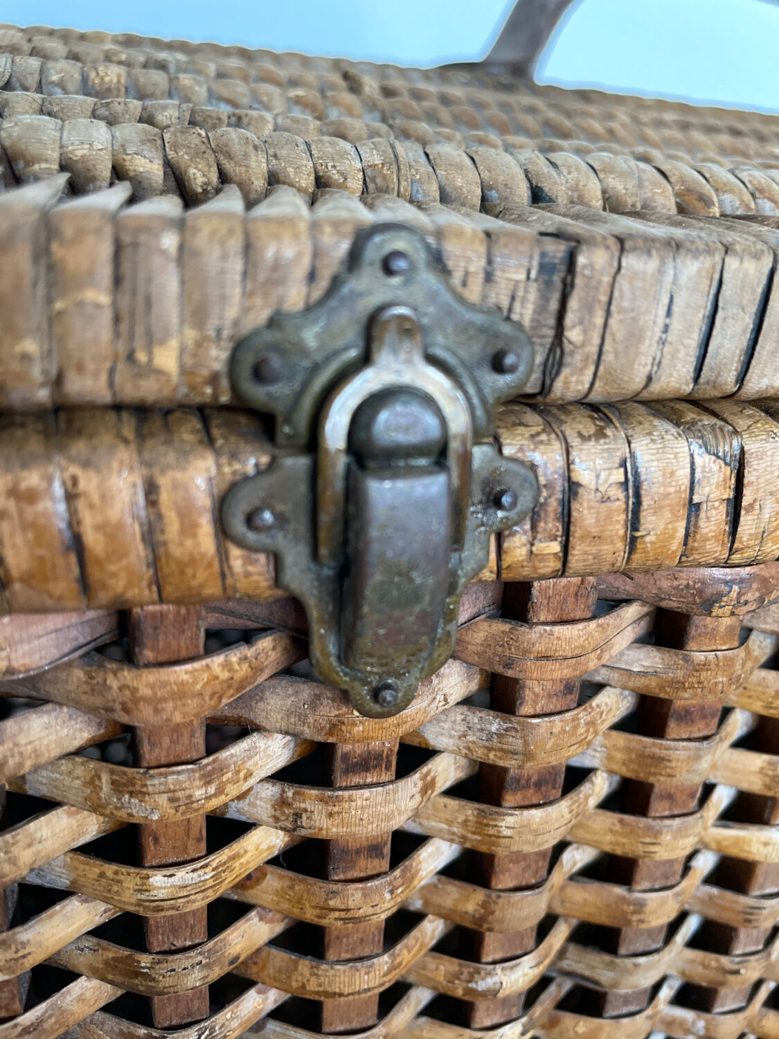 Wicker trunk woven nineteenth century