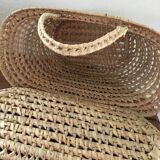Bohemian three-colour wicker basket
