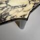 Table basse vintage chrome et marbre