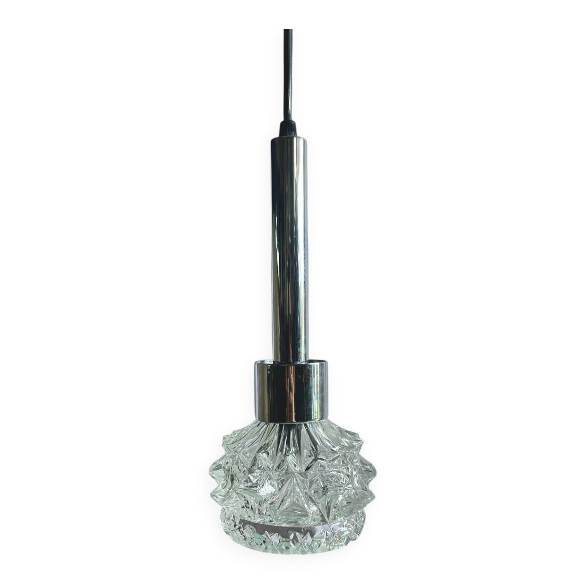 Suspension verre et chrome 70’s