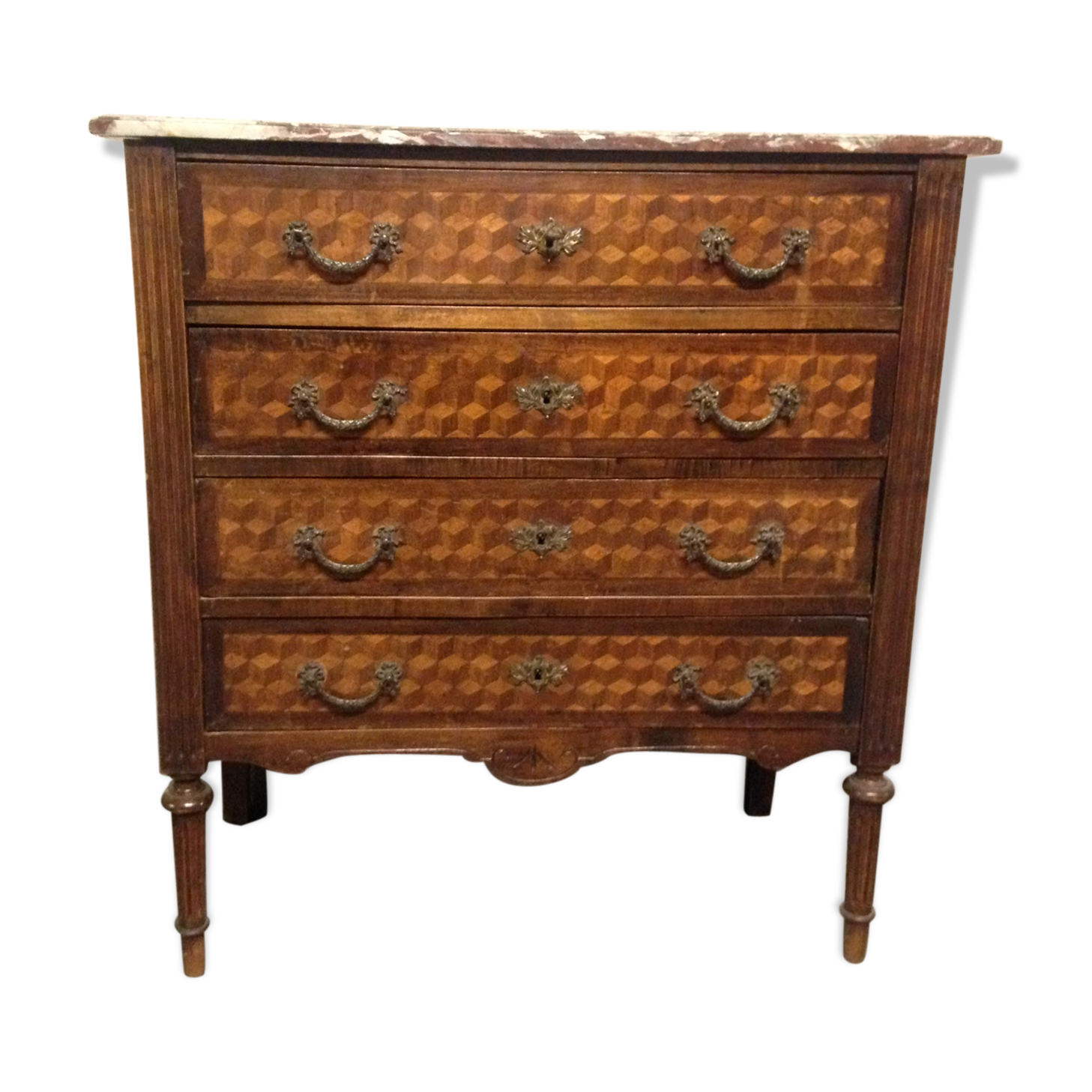 Louis XVI 19th style dresser inlaid