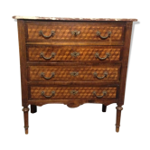 Commode de style Louis XVI 19eme marquetée
