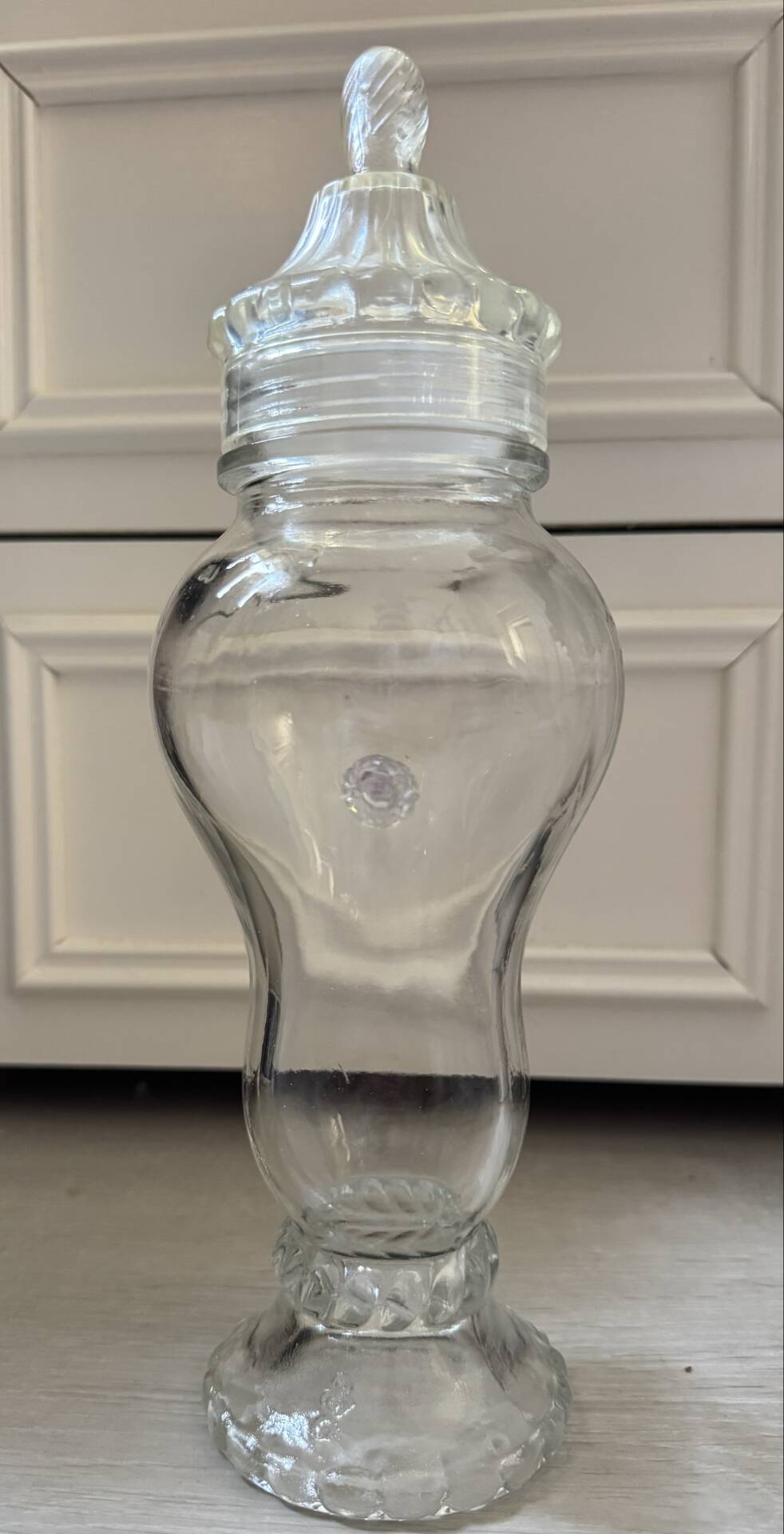 Vintage glass apothecary sweet jar signed gien france