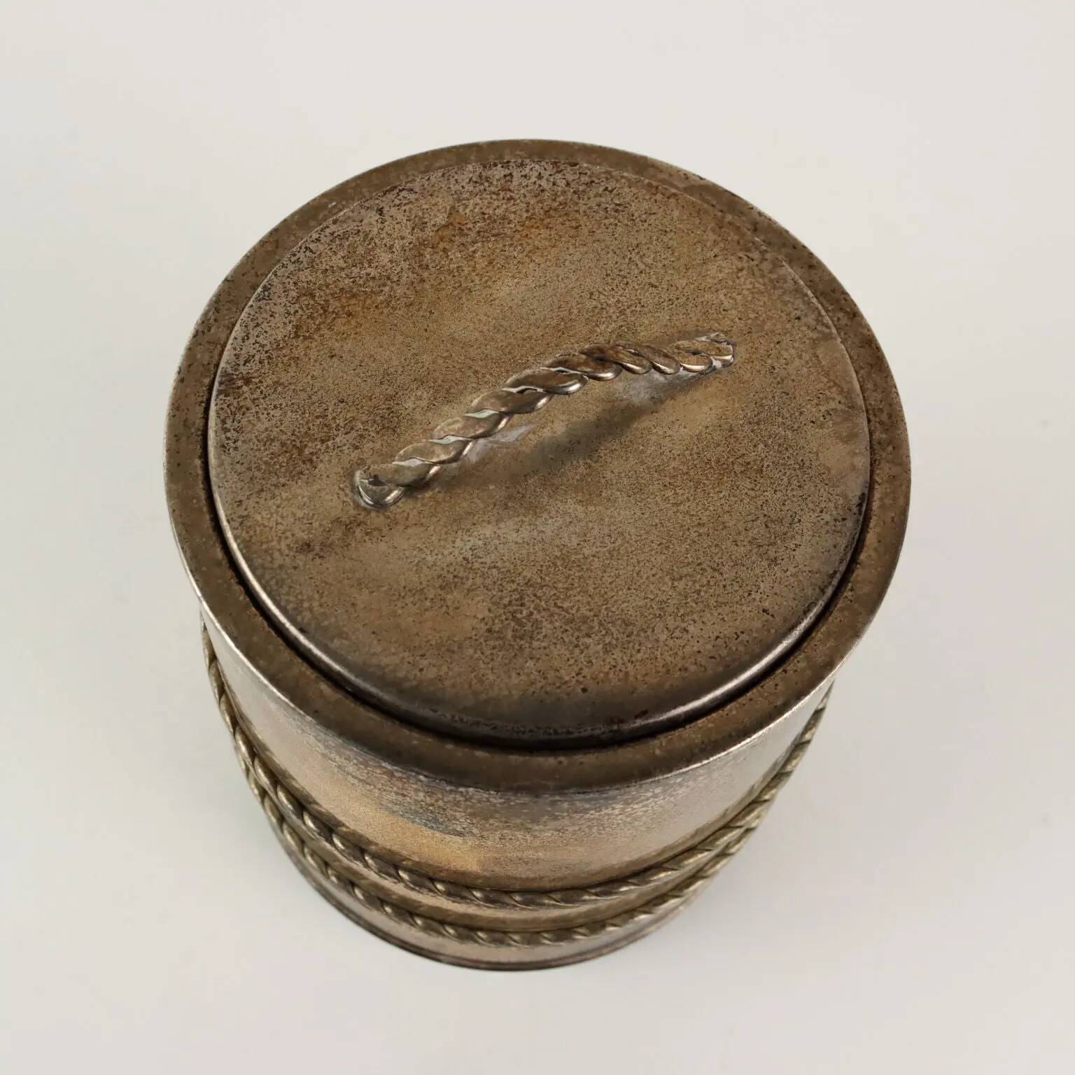 Vintage Mazzucconi Florence metal ice bucket, Italy, 1960s-1970s.