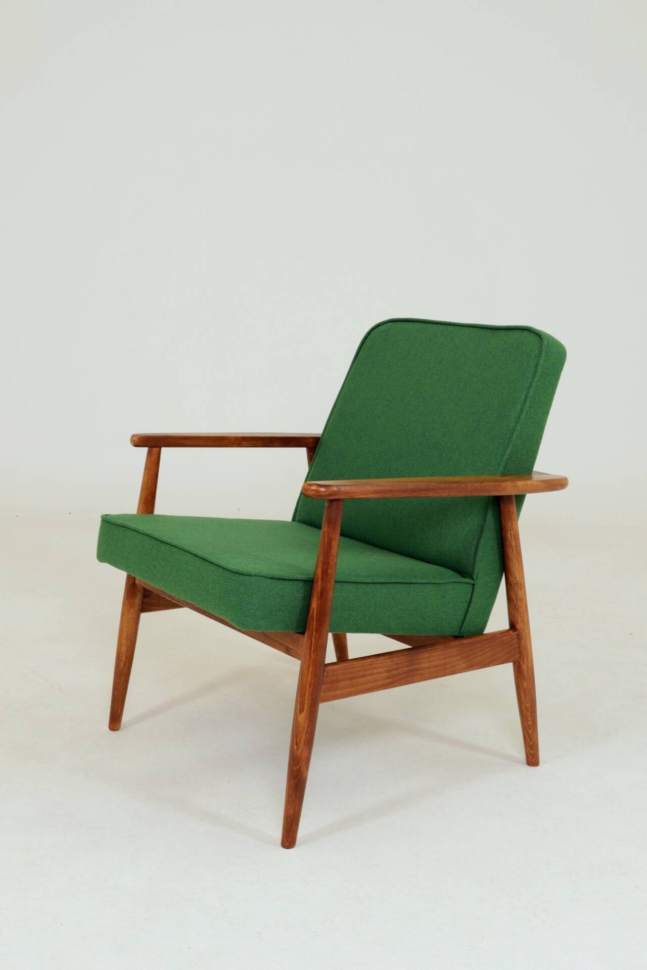 Mid Century Lounge Chair Vintage Moss Wool, Poland 1960