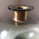 Vintage bubble glass ball vase with brass rim