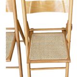 Pair of folding caned chairs