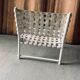 4 white Lounge Chairs Triconfort - Aluminium and plastic - 1980's
