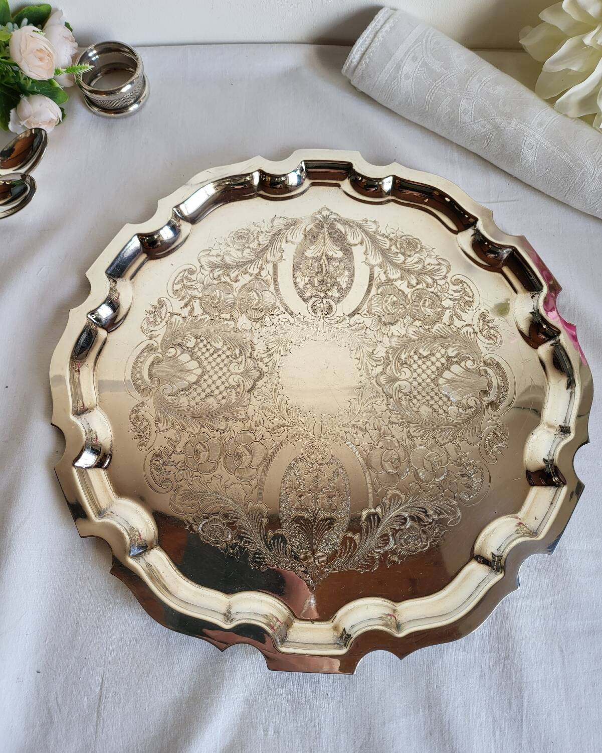 Silver-plated service tray English