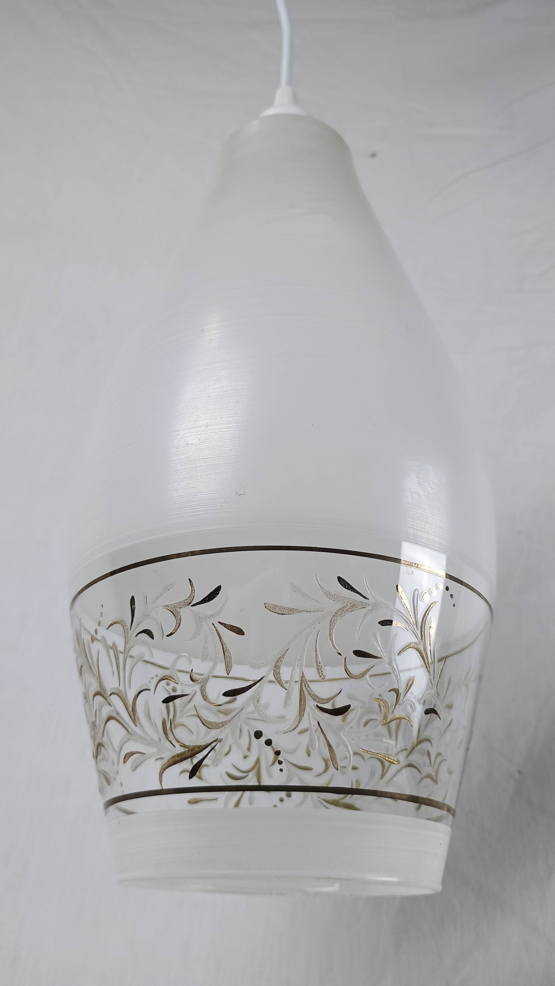 Lunel vintage textured glass pendant light, 1960s French design