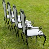 Wrought iron garden set attributed to René Drouet 1940