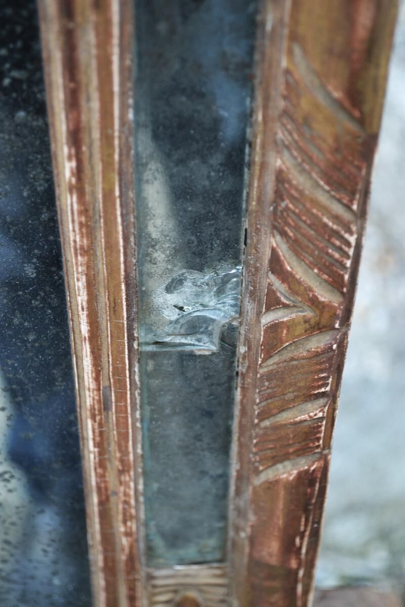 Golden wooden mirror