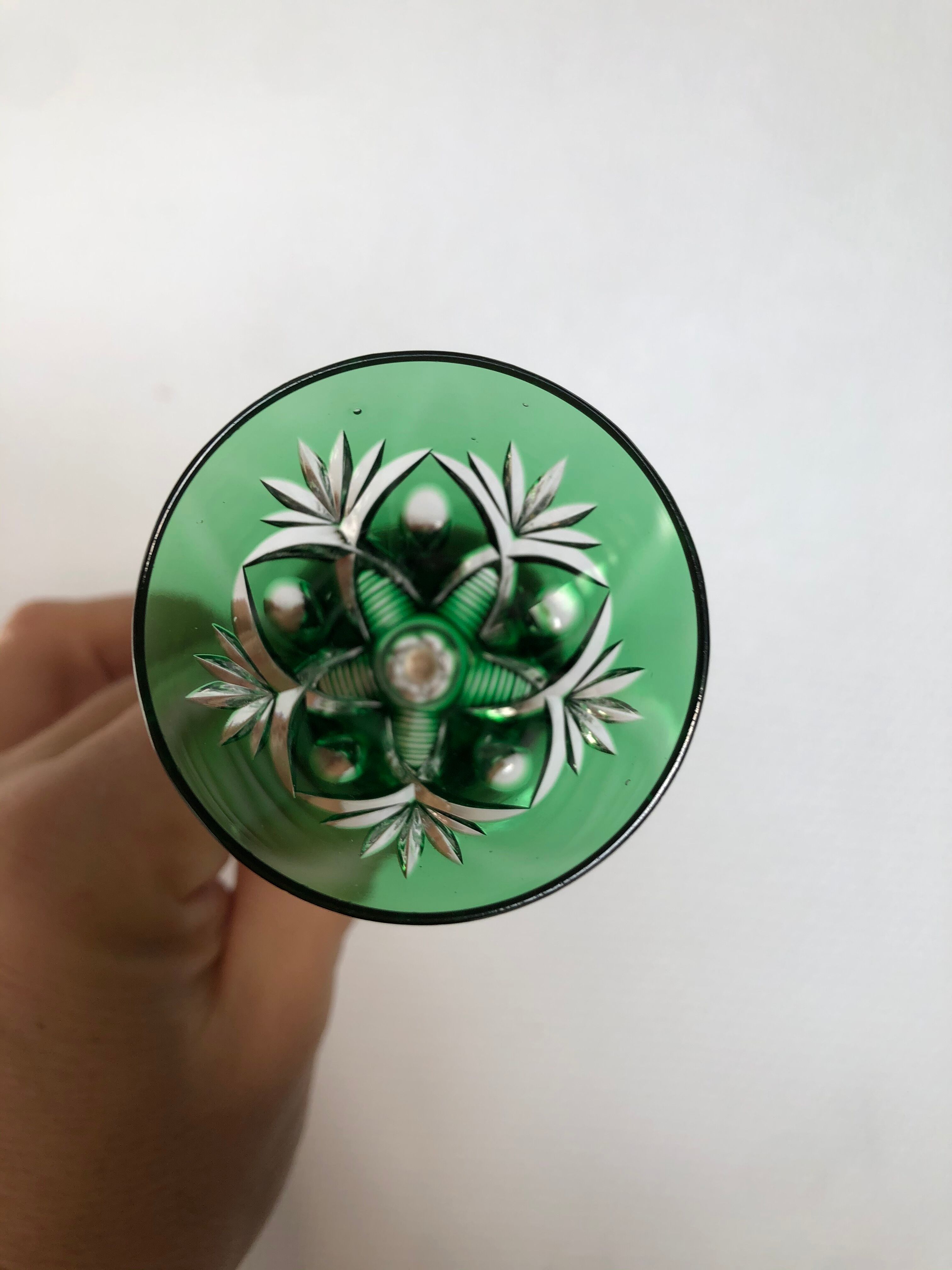 10 bohemian crystal liqueur glasses