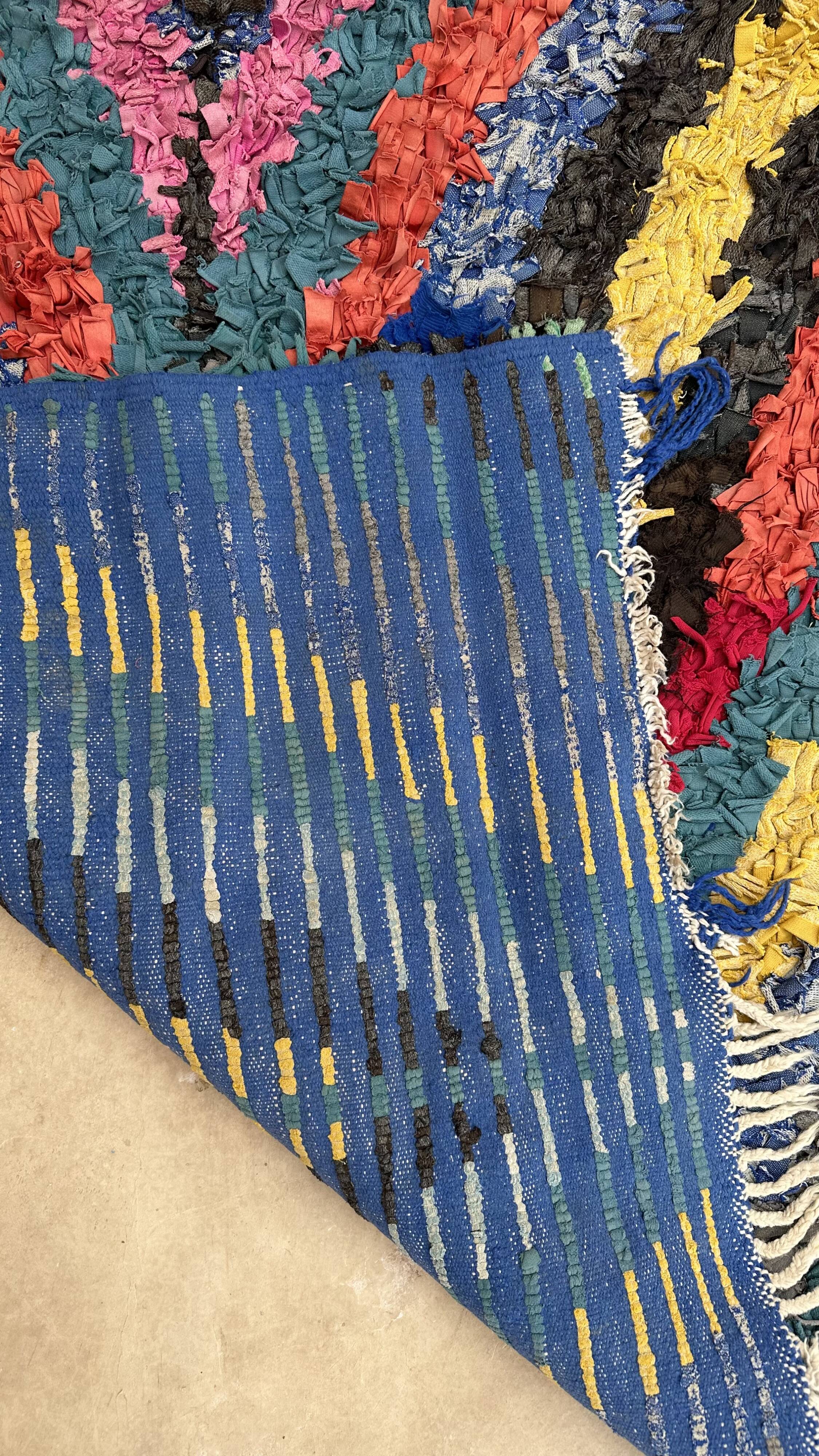 Colorful Boucherouite Berber rug - 104 x 202 cm