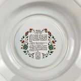 Semi-hollow round plate Gien model Rouen Sainfoin, 1990