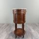 Half-moon side table in mahogany and marble, Louis XVI style, 19th century.