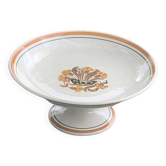 Compotier, coupe a fruits,  modele oeillets, art deco, creil et montereau, motif floral, ancien
