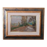 Oil painting on cardboard, dated, unsigned, late 19th century, Italian school.