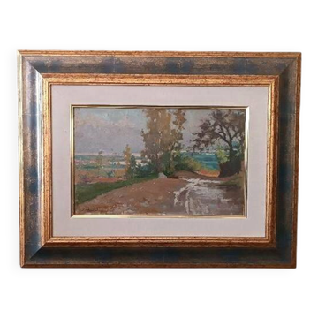Oil painting on cardboard, dated, unsigned, late 19th century, Italian school.