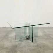 Table basse en verre vintage attribuée à Peter Ghyczy, années 1970
