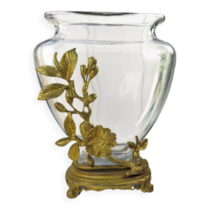 Vase en cristal sur monture - art nouveau