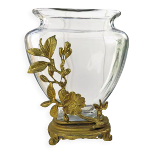 Vase en cristal sur monture