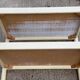 Table basse vintage blanche en bois double plateau