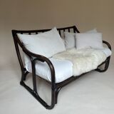 Two-seater rattan bench